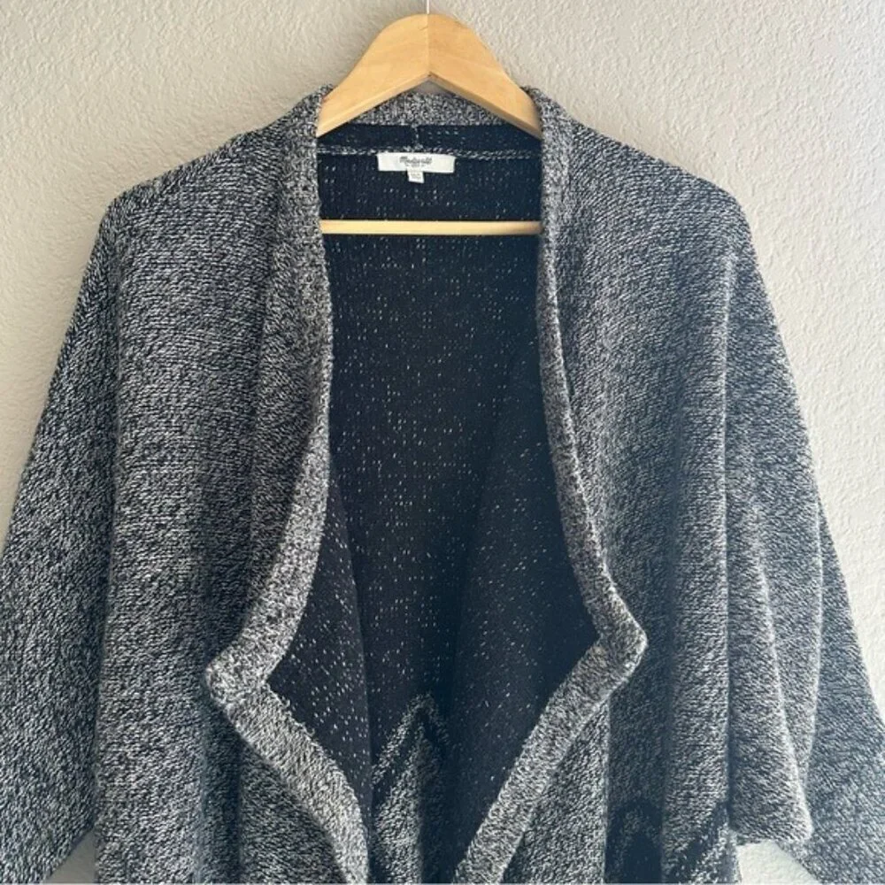 Madewell All Angles Open Front Sweater Gray Drapey Oversized Boho Size M/L